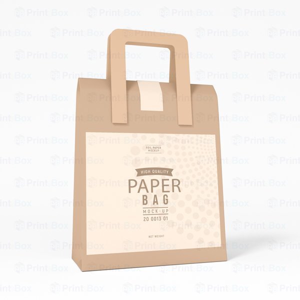 Custom External Handle Kraft Bag