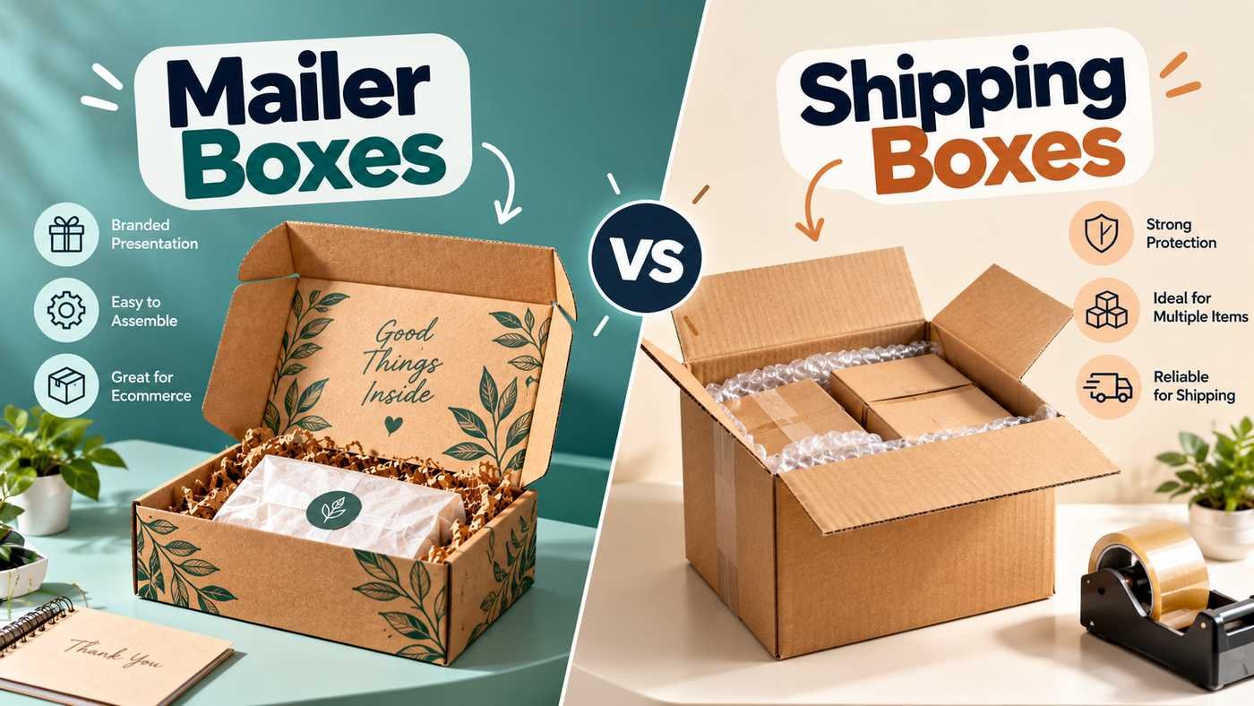 Mailer boxes vs shipping boxes comparison for ecommerce packaging